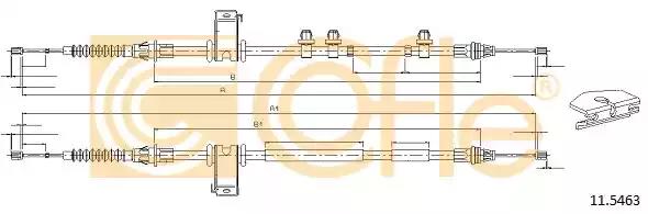 Трос ручного гальма зад. ford fiesta 2009- 1360/1195+ 1325/1165 115463 COFLE