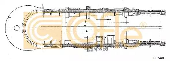 Трос ручного гальма зад диски/бараб. ford sierra 1.6-2.3 d 87- 11548 COFLE