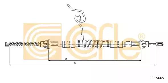 Трос ручнiка правий ford transit connect 04/00- 115665 COFLE