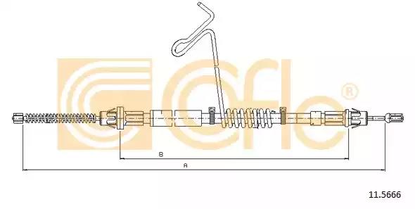 Трос ручнiка правий ford tansit connect 04/00- 1310/1018mm 115666 COFLE