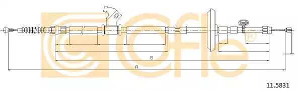 Трос стояночная тормозная система 115831 COFLE