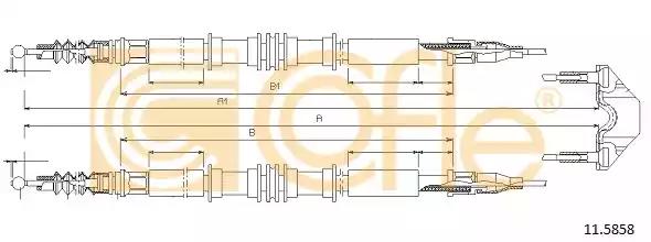 Трос стояночная тормозная система 115858 COFLE