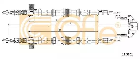 Трос стояночная тормозная система 115861 COFLE