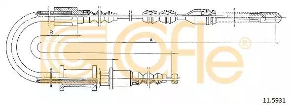Тросовий привод, стоянкове гальмо 115931 COFLE