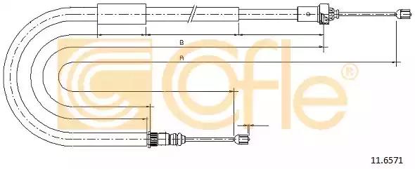 Трос стояночная тормозная система 116571 COFLE