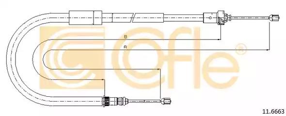 Трос стояночная тормозная система 116663 COFLE