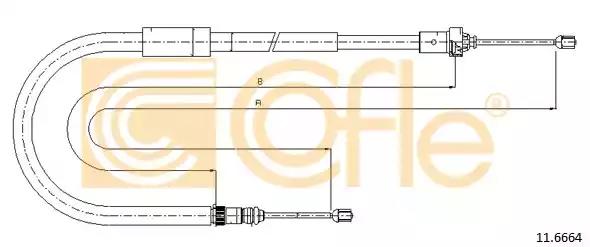 Трос стояночная тормозная система 116664 COFLE