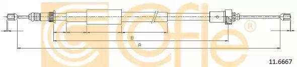 Трос стояночная тормозная система 116667 COFLE