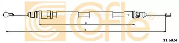 Трос ручного гальма зад. правий opel vivaro b 1.6d 06.14- 116824 COFLE