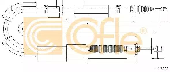 Трос стояночная тормозная система 120722 COFLE