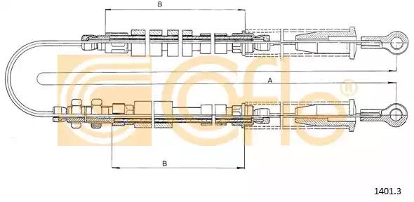 Трос стояночная тормозная система 14013 COFLE