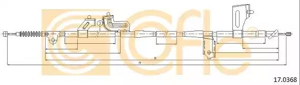 Трос стояночная тормозная система 170368 COFLE