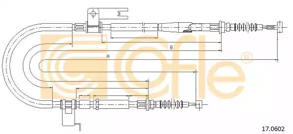 Трос стояночная тормозная система 170602 COFLE