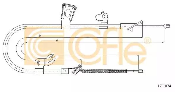 Трос стояночная тормозная система 171074 COFLE