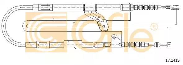 Трос стояночная тормозная система 171419 COFLE