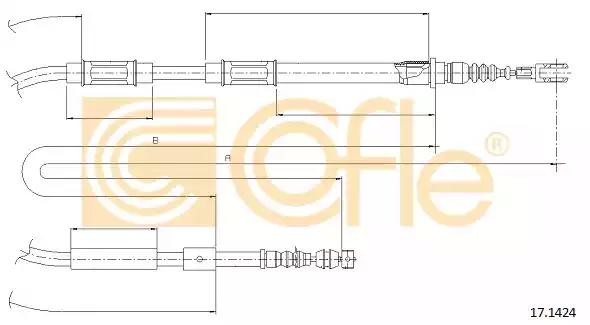Трос стояночная тормозная система 171424 COFLE