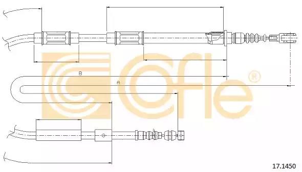 Трос стояночная тормозная система 171450 COFLE