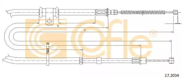 Трос стояночная тормозная система 172034 COFLE