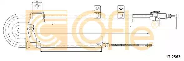 Трос стояночная тормозная система 172563 COFLE