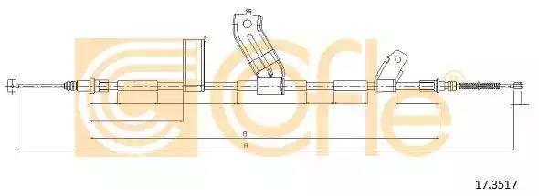 Трос стояночная тормозная система 173517 COFLE
