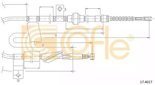 Трос стояночная тормозная система 174017 COFLE