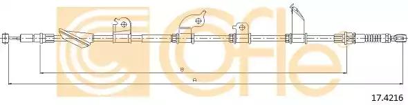 Трос стояночная тормозная система 174216 COFLE