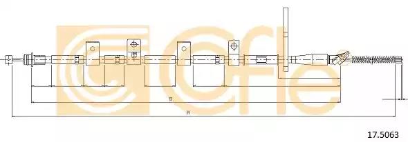 Трос стояночная тормозная система 175063 COFLE