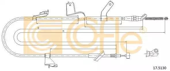 Трос стояночная тормозная система 175130 COFLE
