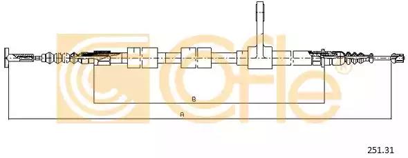 Трос стояночная тормозная система 25131 COFLE