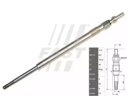 Свічка розжарювання fiat ducato 2.3/3.0jtd 06-  fast FT82706 FAST