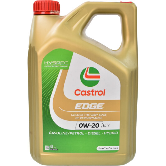 Олива моторна edge ll iv 0w-20 4л 0W20ELLIV4L CASTROL