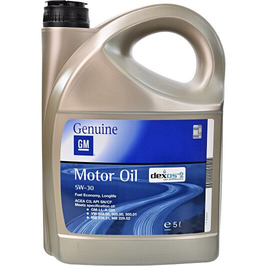 Олива моторна dexos2 longlife sae 5w-30 5 liter 93165557 GENERAL MOTORS