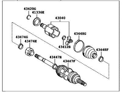 Піввісь переднього моста 4342006A90 TOYOTA