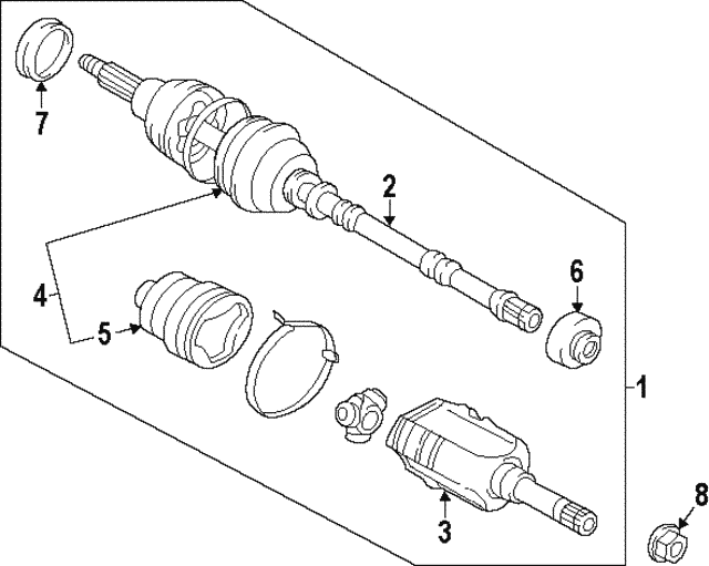 Комплект шарнірів, приводний вал 4342016121 TOYOTA