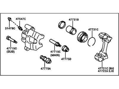 Суппорт тормозной 4773048040 TOYOTA