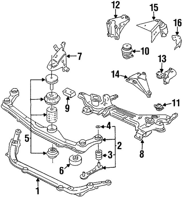 Опора, двигун 1H0199609J VAG
