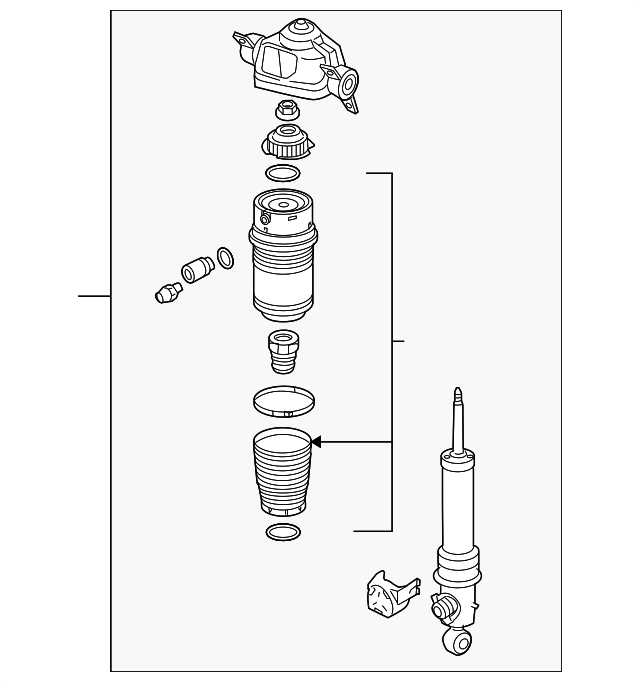Пневморесора, ходова частина 7L6616019D VAG