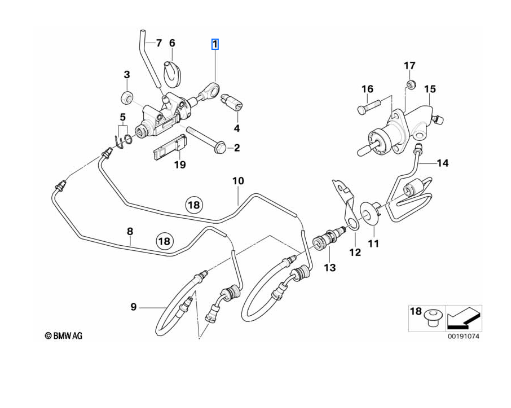 Головний циліндр, зчеплення 21526773670 BMW
