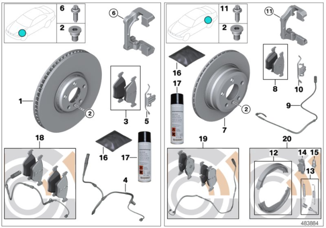 34 21 2 413 041 колодки тормозные зад + датчик bmw e70 x6 e71 34212413041 BMW