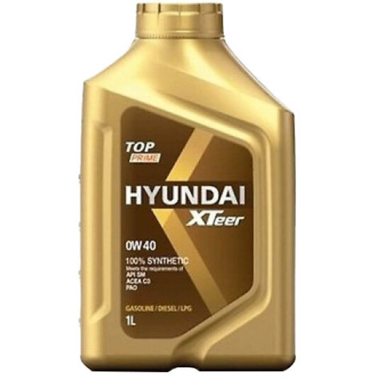 Олива моторна 0w-40 xteer hyundai бенз/диз top prime sm/c3   1л... 1011113 HY KI