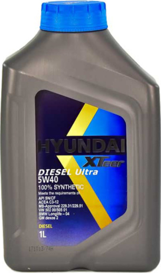 Олива моторна 5w-40 xteer hyundai диз dpf d800 sn plus acea c3-16   1л синт 1011223 HY KI