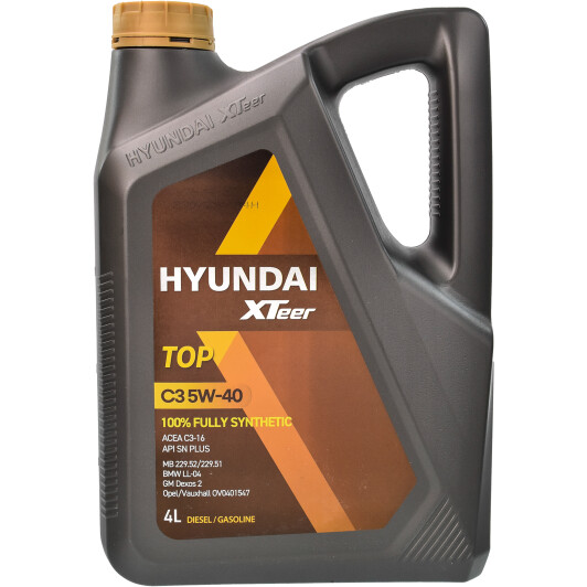Олива моторна 5w-40 xteer hyundai бенз/диз top api sn acea c3-16  4л синт 1041013 HY KI