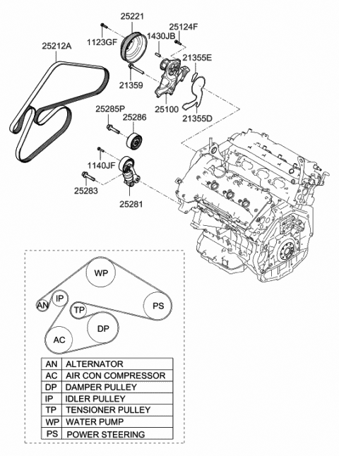 Насос охолоджувальної рідини, охолодження двигуна 2511025100 HY KI