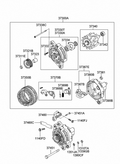 Підшипник з боку привода, генератор 3734037400 HY KI