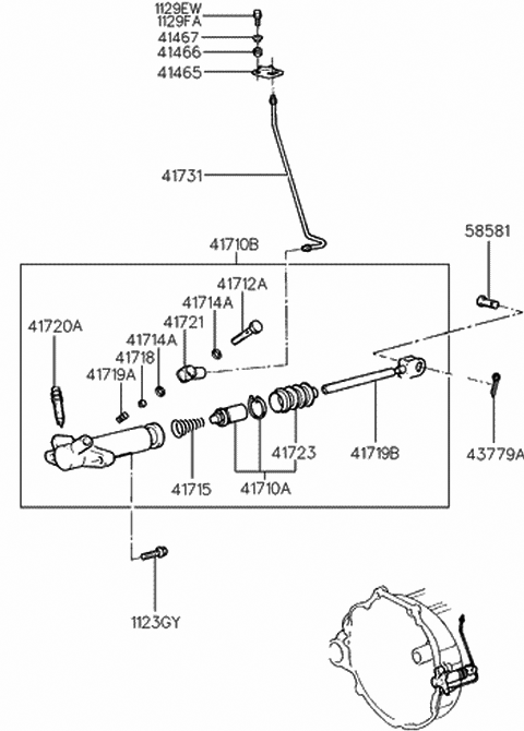 Виконавчий циліндр приводу, зчеплення 4171022600 HY KI