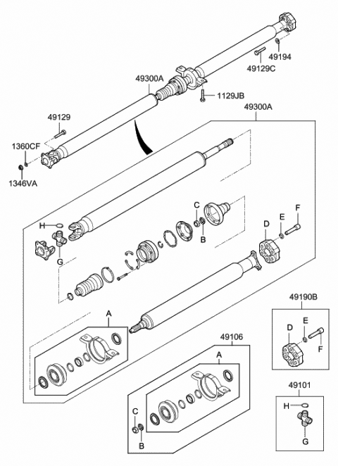 Муфта эластичная карданного вала tucson 06~ 491902EA00 HY KI