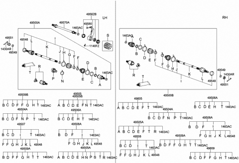Комплект шарнірів, приводний вал 4950038402 HY KI