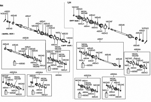 Комплект пилозахисний, приводний вал 4960933A00 HY KI