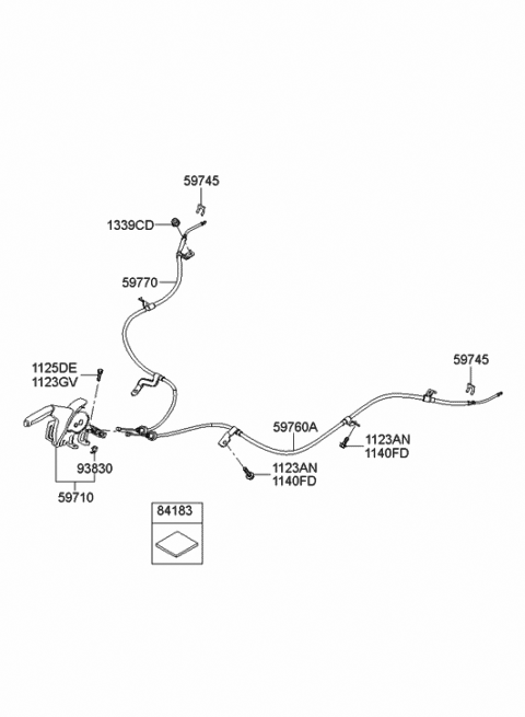 Тросовий привод, стоянкове гальмо 597601R300 HY KI
