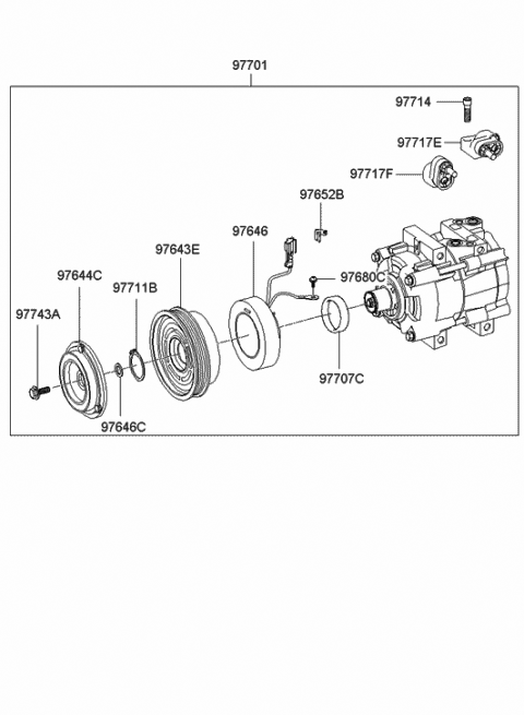 Компресор кондиціонеру hyundai 97701-26011 9770126011 HY KI
